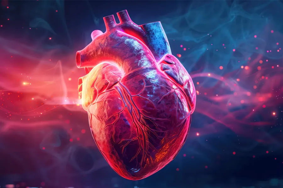 Cardiovascular-Health-Clinic 3D illustration of a human heart. Schedule cardiovascular health care from Morgan Burns, APRN in Central Florida.
